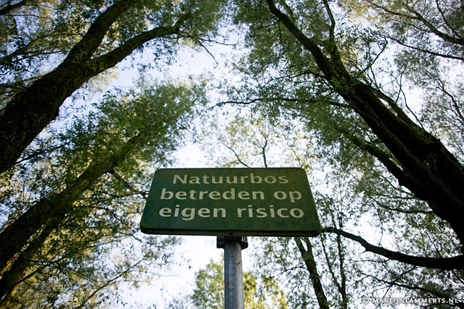 Natuurbos betreden op eigen risico